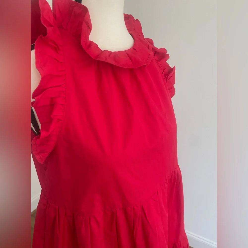 TCEC Red Ruffle Mini Dress, Size Small - Picture 7 of 14